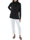 Anne Klein Womens Side Slit Button-trim Mock Turtleneck Sweater In Multi