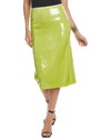 Helmut Lang Green Sequin-embellished Midi Skirt In Yellow