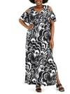 CONNECTED APPAREL PLUS WOMENS SIDE SLITS LONG MAXI DRESS