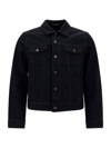 Saint Laurent Loose-cut Denim Jacket In Worn Black