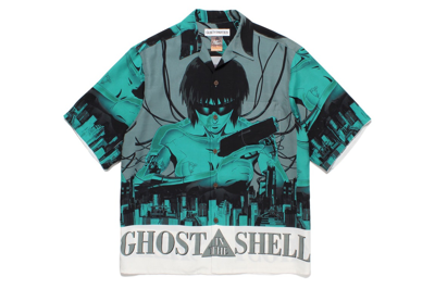 Pre-owned Wacko Maria X Ghost In The Shell #1 Hawaiian Shirt Green