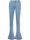 Magda Butrym Skinny Flared Jeans - Women's - Cotton/spandex/elastane In Blue
