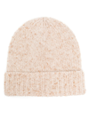 JOHNSTONS OF ELGIN NEUTRAL CASHMERE BEANIE HAT,HAC03247AW2320001221