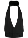 16arlington Black Salina Open-back Top In Black