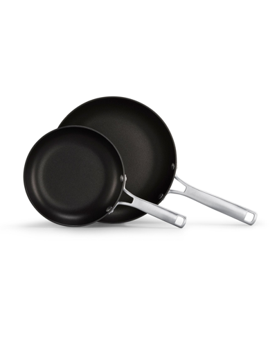 Calphalon Classic Hard-anodized Nonstick 8" And 10" Frying Pans Set In Black,stainless Steel