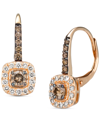 LE VIAN NUDE DIAMOND (1/4 CT. T.W.) & CHOCOLATE DIAMOND (1/3 CT. T.W.) HALO LEVERBACK DROP EARRINGS IN 14K G