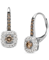 LE VIAN NUDE DIAMOND (1/4 CT. T.W.) & CHOCOLATE DIAMOND (1/3 CT. T.W.) HALO LEVERBACK DROP EARRINGS IN 14K G