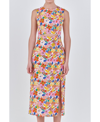 Endless Rose Floral Cutout Cotton Dress In White Multi