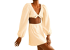 Dippin Daisys Marla Tie Front Cutout Dress In Natural