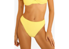 Dippin Daisys Seashore High Waist Cheeky Bikini Bottom In Limelight Rib