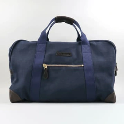 Taylor Kent Leather And Canvas Kit Bag In Blue