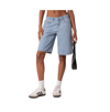 Edikted Low Rise Bermuda Denim Carpenter Shorts In Light Blue