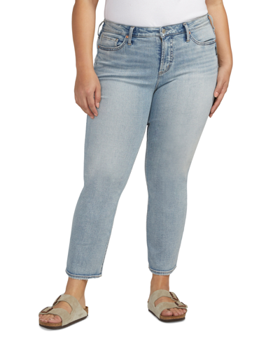 Silver Jeans Co. Plus Size Most Wanted Mid Rise Straight Leg Jeans In Indigo