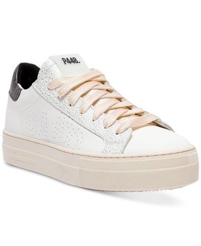 P448 Women's Thea Lace-up Low-top Platform Sneakers In Chalk