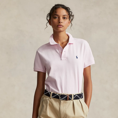 Ralph Lauren Classic Fit Mesh Polo Shirt In Sunkissed Pink