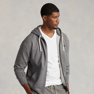 Polo Ralph Lauren Fleece Full-zip Hoodie In Ash Grey Heather