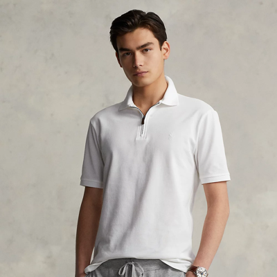 Ralph Lauren Custom Slim Fit Stretch Mesh Polo Shirt In White