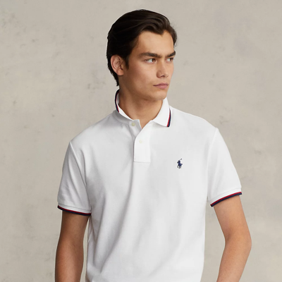 Ralph Lauren Classic Fit Mesh Polo Shirt In White