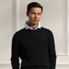 Ralph Lauren Purple Label Cashmere Crewneck Sweater In Classic Black