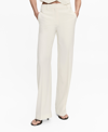 Mango Pleated Straight Leg Suit Pants In Off White