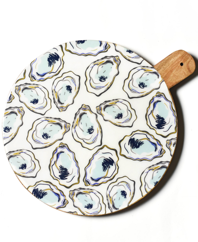 Coton Colors Oyster Print Wood Medium Round Board 12'' In Multi