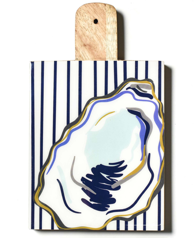 Coton Colors Oyster Wood Small Rectangle Board 10'', Service For 1 In Blue