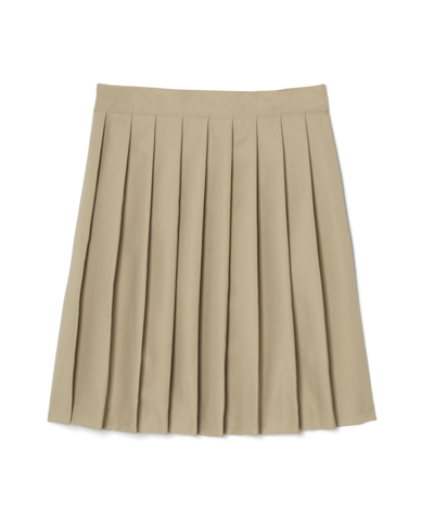 French Toast Little Girls Adjustable Waist Mid-length Pleated Skirt In Khaki