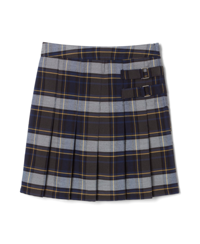 French Toast Big Girls Adjustable Waist Plaid Two-tab Scooter Plaid Skirt In Blue
