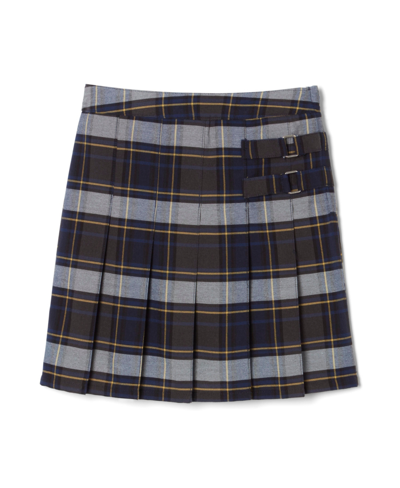 French Toast Kids' Big Girls Adjustable Waist Plaid Two-tab Scooter Plaid Skirt In Blue