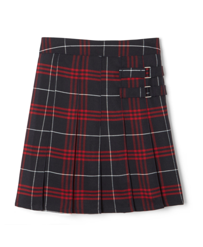French Toast Big Girls Adjustable Waist Plaid Two-tab Scooter Plaid Skirt In Navy