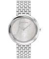 Calvin Klein Women's 2h Quartz Silver-tone Stainless Steel Bracelet Watch 34mm In Silver