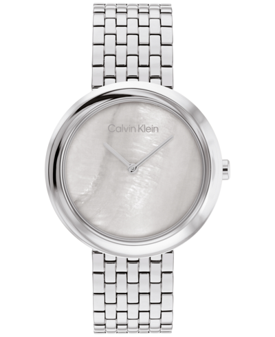 Calvin Klein Women's 2h Quartz Silver-tone Stainless Steel Bracelet Watch 34mm