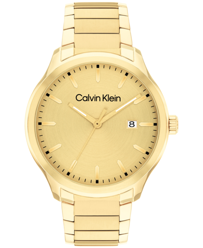 Calvin Klein Men's 3h Quartz Gold-tone Stainless Steel Bracelet Watch 43mm