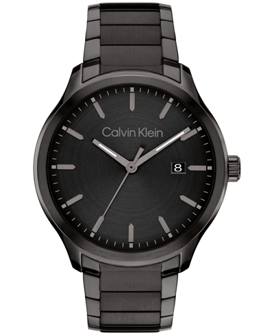 Calvin Klein Men's 3h Quartz Black Stainless Steel Bracelet Watch 43mm