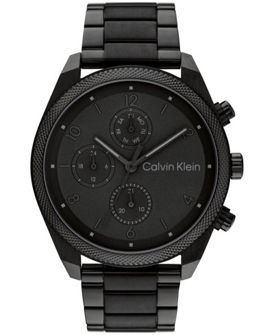 Calvin Klein Men's Multifunction Black Stainless Steel Bracelet Watch 44mm