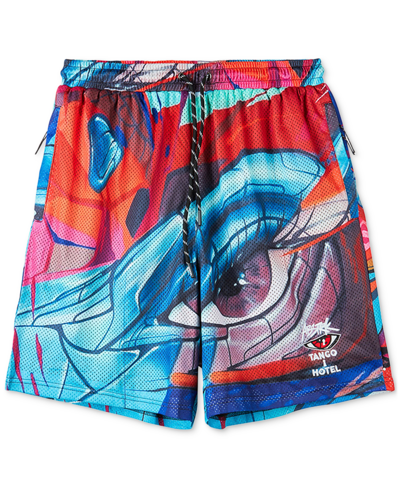Tango Hotel Abstrk Mesh Shorts In Red