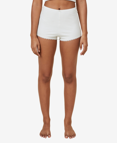 Cotton On Women's Rib Lace Shorts In White