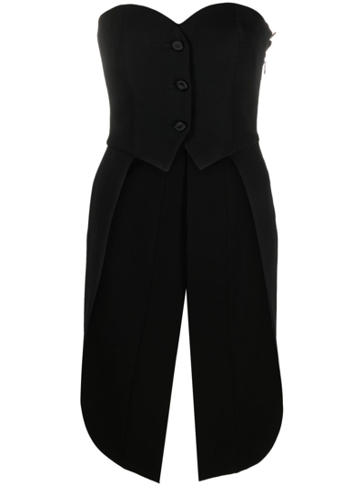 Moschino Asymmetric Virgin-wool Top In Black
