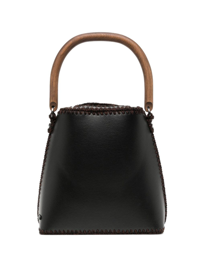 0711 Drew Leather Tote Bag In Black