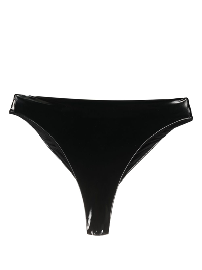 Patrizia Pepe Patent-finish Thong In Black
