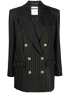 MOSCHINO PINSTRIPE WOOL DOUBLE-BREASTED BLAZER