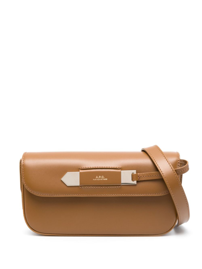 Apc Charlotte Leather Shoulder Bag In Brown