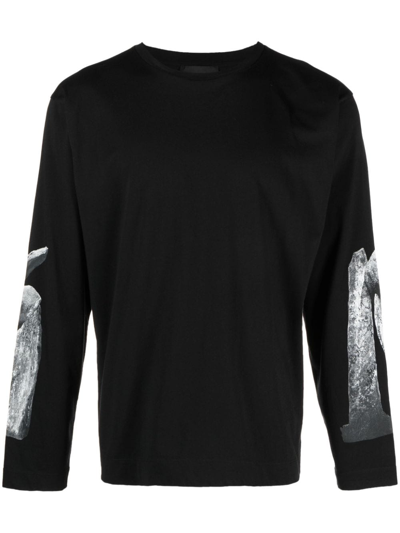 Simone Rocha Graphic-print Long-sleeve T-shirt In Black