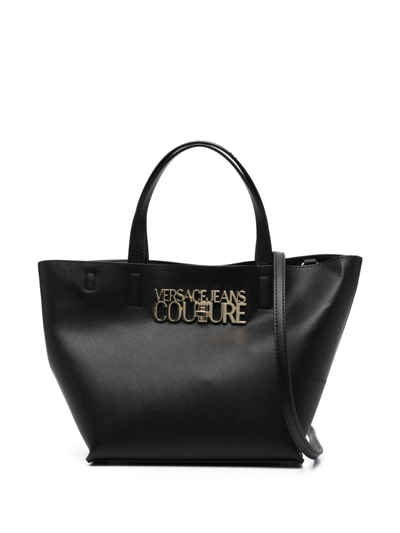 Versace Jeans Couture Logo-plaque Tote Bag In Black