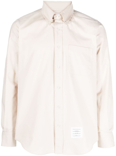 Thom Browne Rwb Stripe Slim-fit Shirt In Neutrals