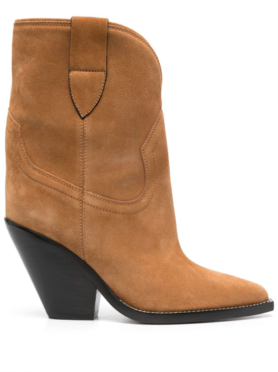 Isabel Marant Leyane High Ankle Boots In Brown