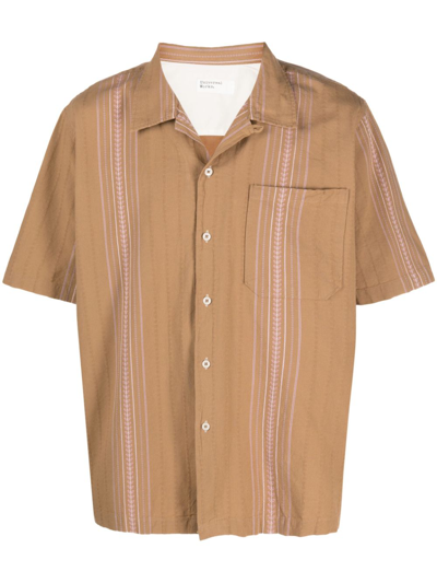 Universal Works Deck Cotton Camp Shirt Sand In Neutrals