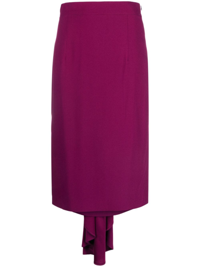 Moschino High-waisted Asymmetric Midi Skirt In Pink
