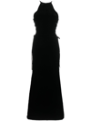 Alessandra Rich Lattice Lace-up Gown In Black