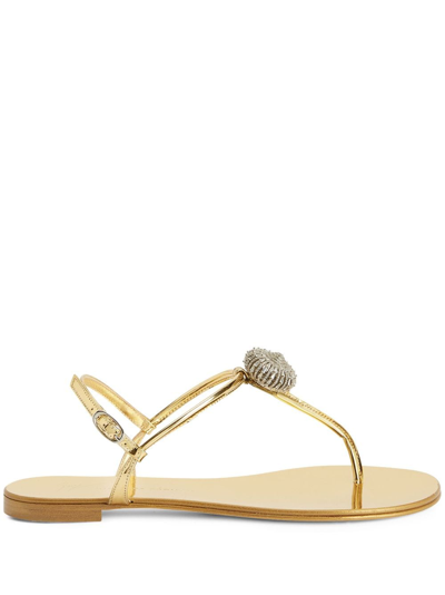 Giuseppe Zanotti Emmy Lou Crystal-embellished Sandals In Gold